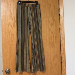 EARTHBOUND Multicolor Striped Knit Flare Pants
